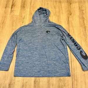 Costa Blue Long Sleeve Lightweight Technical Hoodie XXL
